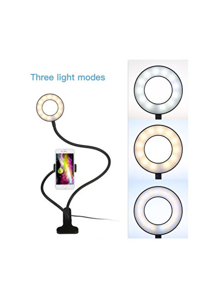Primo Plus Smartphone Lens Holder Long LED Selfie Light with USB Connection Compatible with iPhone and Android