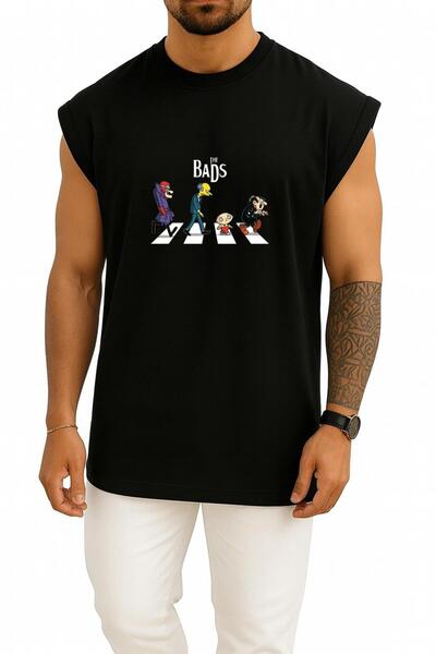 Bahriyeli Collection Oversized the Bads Characters Chest Printed Undershirt