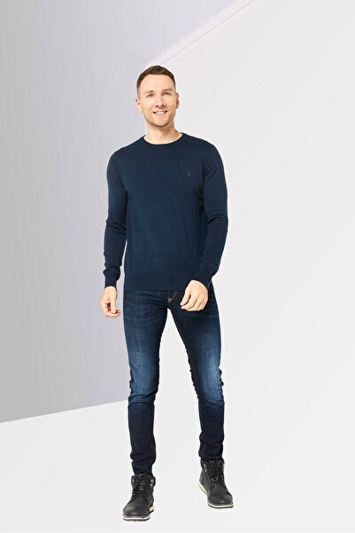 Harmont & Blaine Jeans Men Crew Neck Brand Logo Sweater, Navy