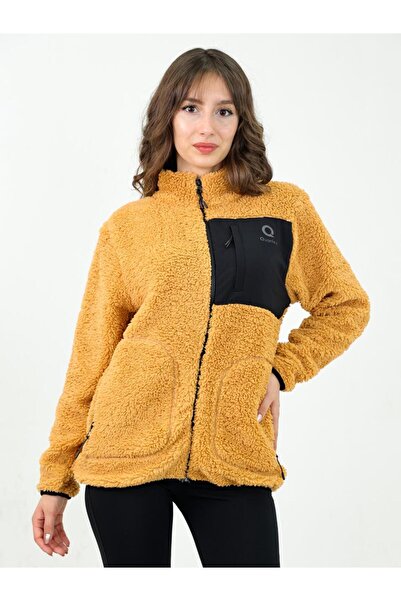 TKT سترة نسائية من الصوف الصناعي من Kiremit بسحاب كامل و3 جيوب وتفاصيل أمامية...