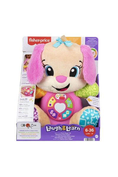 mattel Fisher interactive puppy with pink ears laughs and learns