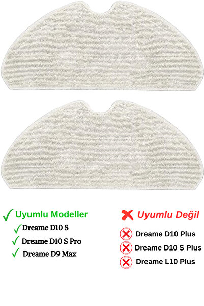 RotRever Dreame Bot D10S, D10S Pro Compatible Mop Pad Replacement Set - 2 Pieces