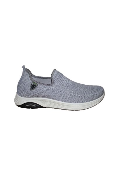 WDA Unisex Slip-On Knit Walking Shoes – Lightweight Breathable Comfort Sneakers (Grey)