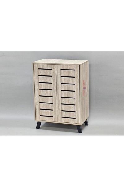Icon Beige Wooden Shoe Cabinet with Ventilation Openings