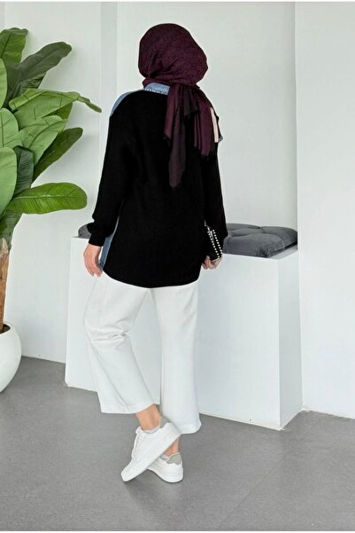 GÜZELLER Denim Detailed 80 cm Knitwear Cardigan