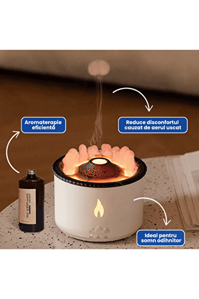 OferteTop Humidifier with Volcano Effect, Aromatherapy and LED Light