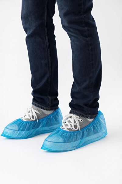 YOK YOK AMBALAJ Hijyenik Tek Kullanımlık Galoş Mavi Tek Lastikli Ayakkabı Kılıfı 8 Mikron – 100’lü Paket