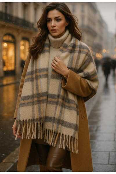 Zeynep Keskin Design New Season Women's Thick Tassel Soft Shawl Scarf