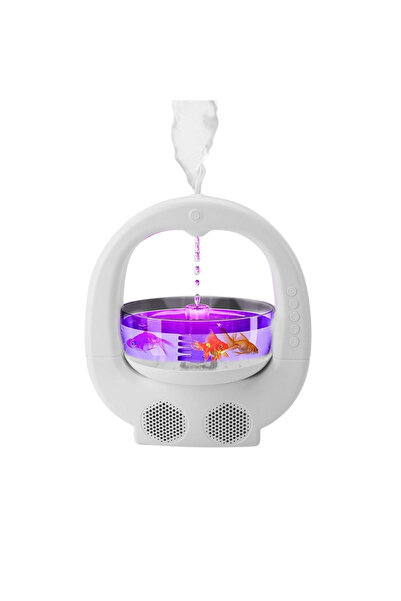 OferteTop 4-in-1 Humidifier with RGB Lights, Bluetooth Speaker and Decorative Aquarium