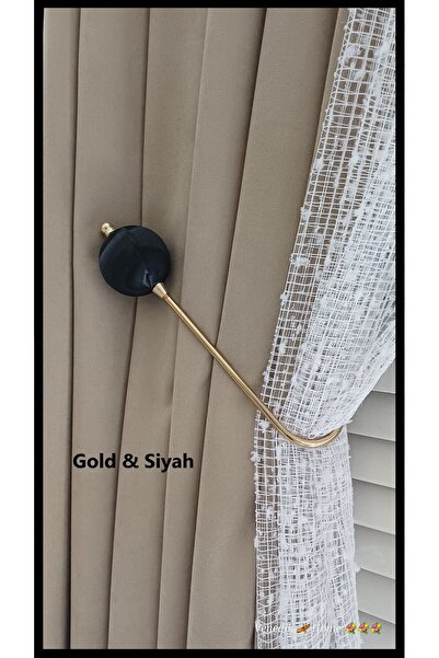 venedik home New Metal Ghost Hook Mounted on Cornice Gold & Black 1 Piece (Easy Installation Without Drilling)