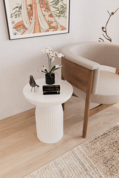 MYDECO TEKLİ BOHEM SEHPA & MANTAR SEHPA & ZİGON SEHPA & BEYAZ