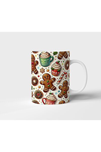 aknhediyelik Kurabiye Adam Yılbaşı Noel Tasarım Kupa - Hediyelik Kupa