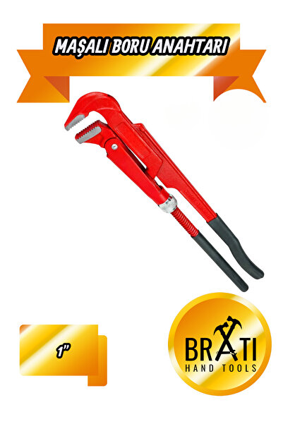 BRATİ HAND TOOLS 1'' Pipe Wrench with Handle 1 Inch Pipe Wrench with Handle