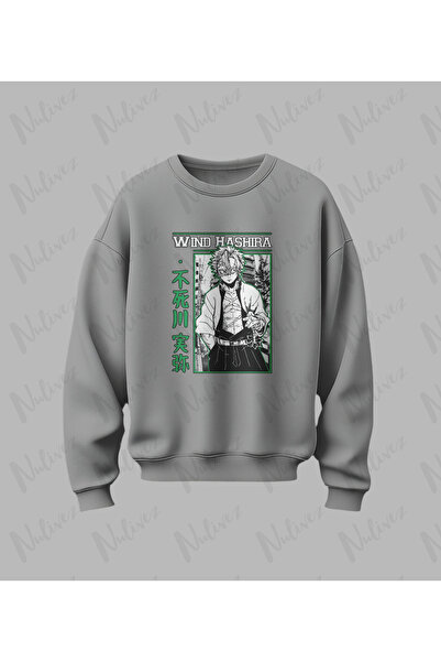 Nulivez Anime Wind Hashira Character Printed High Quality Unisex Oversized O Neck Sweatshirt