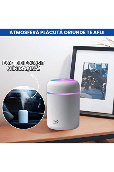 OferteTop Portable Humidifier for Home and Car with LED Light and Aroma Diffuser