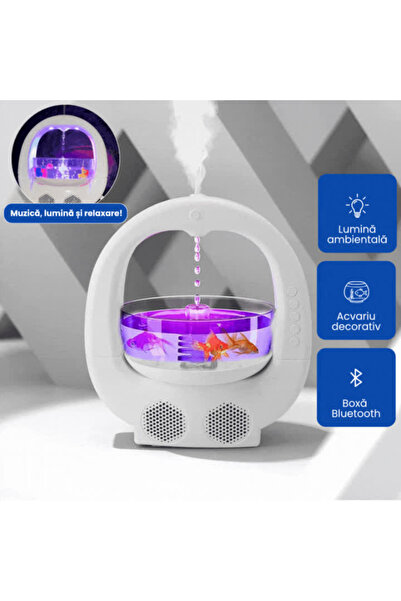 OferteTop 4-in-1 Humidifier with RGB Lights, Bluetooth Speaker and Decorative Aquarium
