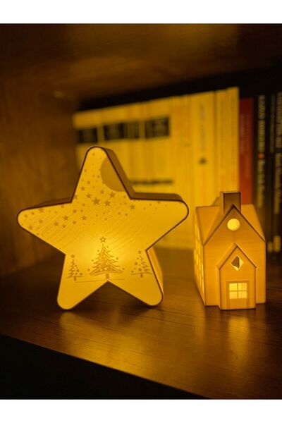 ALCAN D Xmas Star Işıklı Dekor Şık Ve Modern Yeni Yıl Tasarımı Led Mum Hediye...