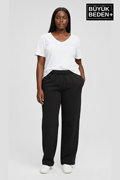 Superlife Pantaloni de sport pentru femei, mărime mare, confortabili, cu talie elastică, cu piciorul elastic, croială SPR26EAK952