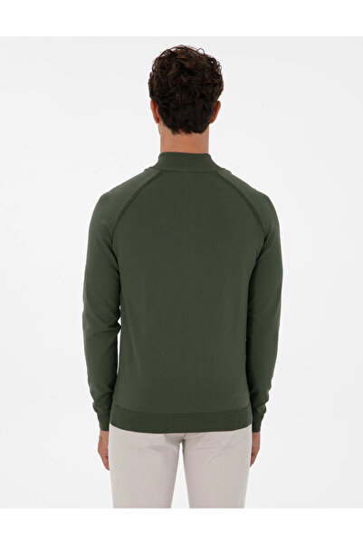Pierre Cardin Slim Fit Mock Neck Zippered Knitwear Sweater