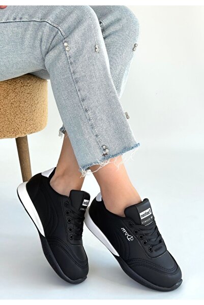 Kanonik Education Tawen Black Leather Lace-Up Sneakers
