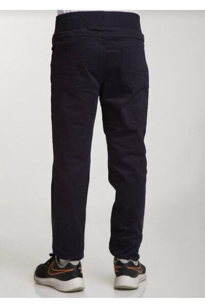ÜMİTEKS KİDS CLUB Ribana Bel Canvas School Trousers Elasticated Stretch Fabric School Trousers