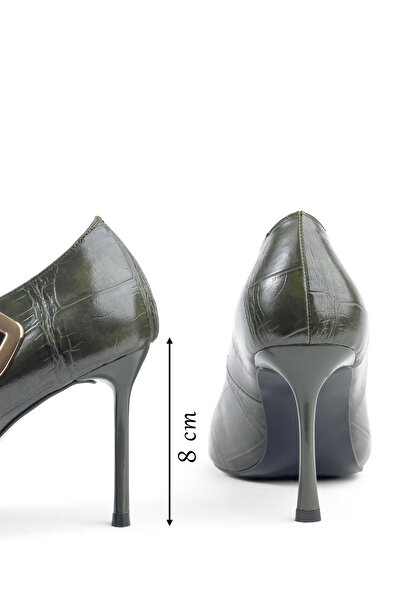 MARY Georgina Yan Metal Geometric Accessory Detail, Pointed Toe and Thin Heel Shoes