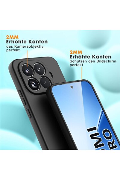 m.tk moveteck Xiaomi Mi 15t Pro Case Camera Protection Soft Colorful Matte Silicone + 9H Screen Protector Glass 2in1 Set