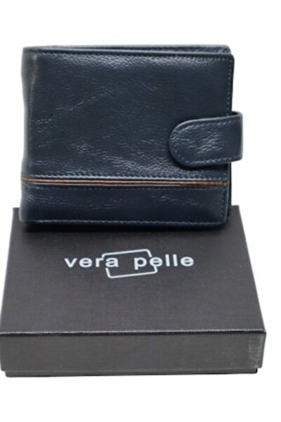 Vera Pelle Men's wallet genuine leather RFID Q3185 Blue