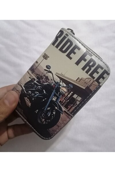 OWLBAG COMPANY Owl Bag Vintage Motorcycle Ride Free Patterned Design Faux Leather Wallet