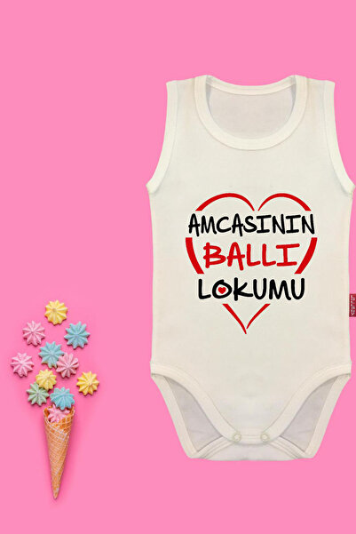 Babix Unisex Baby Cream Uncle's Angel of Love Written Bodysuit with Snap Fasteners