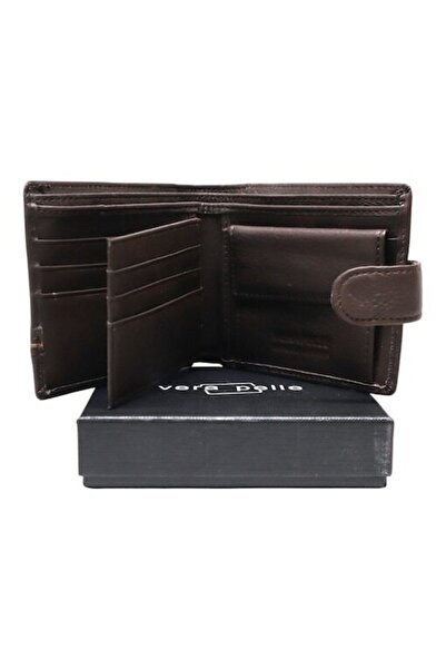 Vera Pelle - Men's leather RFID wallet, Model Q3185 (Coffee)