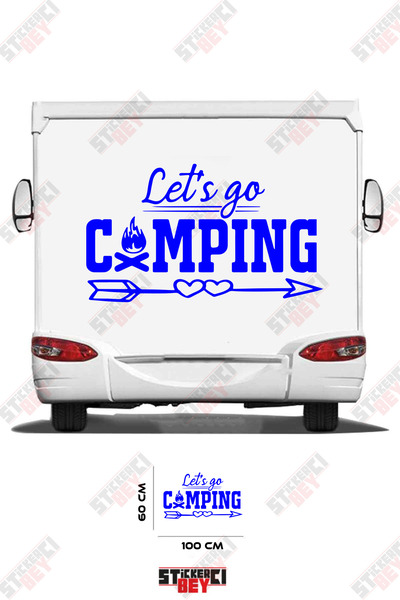 STİCKERCI BEY ملصق كرفان مكتوب عليه 'دعونا نذهب للتخييم'