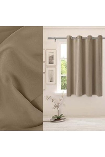 BAMI NETWORK Decorative Window Curtain Taupe with Rings 140x140cm