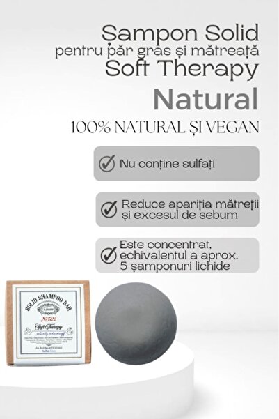 Rosece Șampon Solid Soft Therapy 100% si pentru păr gras și mătreață 80gr