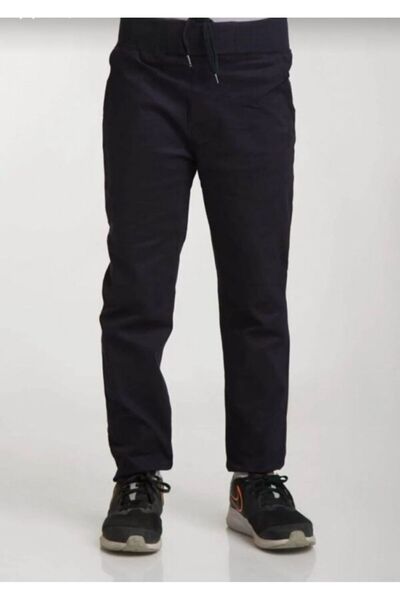 ÜMİTEKS KİDS CLUB Ribana Bel Canvas School Trousers Elasticated Stretch Fabric School Trousers