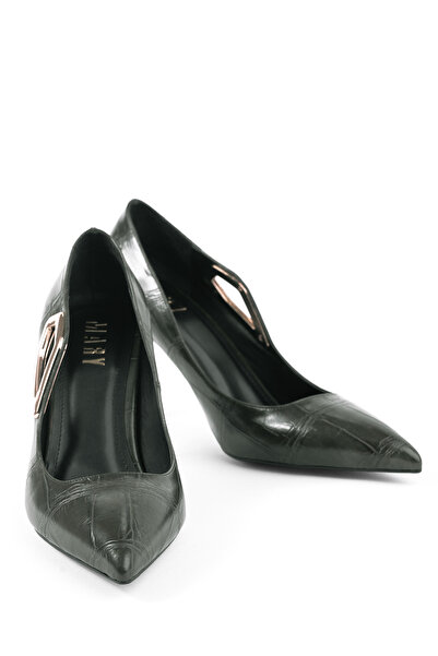 MARY Georgina Yan Metal Geometric Accessory Detail, Pointed Toe and Thin Heel Shoes