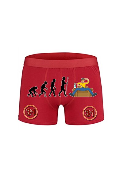 HediyeMania Boxeri bărbați Phases of the Human Evolution Printed Espirili Red...