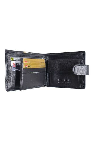 Vera Pelle Men's Leather Wallet RFID, Card Compartments, Gift Box - Q3185 Black
