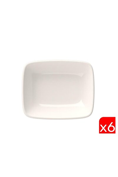 tabakevi Tabak Evi Porselen Quadro Dikdörtgen Kayık Tabak 14X9,8cm 6 lı