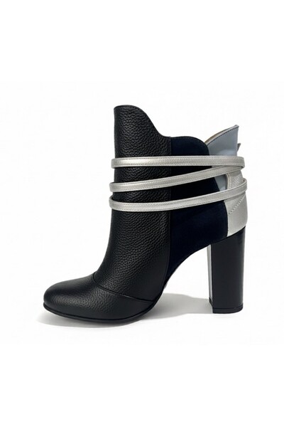 LUISA FIORE ASTER natural leather interior exterior, black multicolor ankle boots