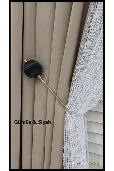 venedik home New Metal Ghost Hook Mounted on Cornice Silver & Black 1 Piece (Easy Installation Without Drilling)