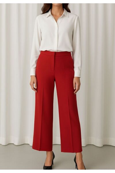 DEMOİSELLE Women's Stretch Fabric Steel Interlock Fabric Pants