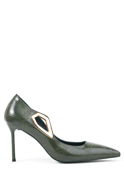 MARY Georgina Yan Metal Geometric Accessory Detail, Pointed Toe and Thin Heel Shoes