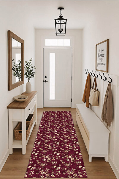 Tepeli Home Dijital Baskı Kaymaz Taban Leke Tutmaz Makinede Yıkanabilir Moder...