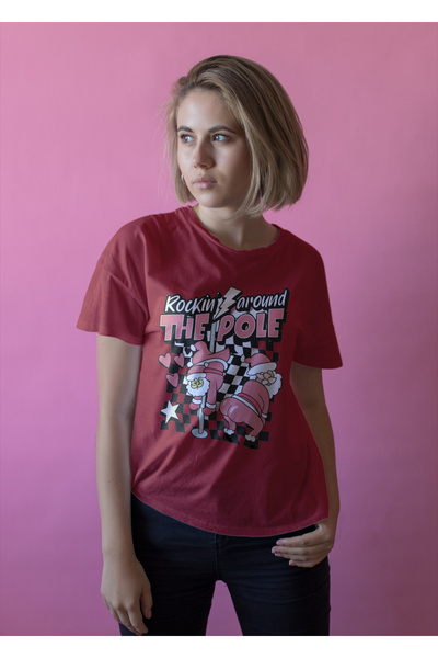 MVRDAR Tricou de Craciun unisex din 100% bumbac pentru femei si barbati
