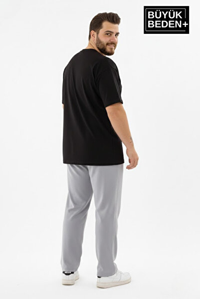 Superlife Ανδρικό μεγάλο μέγεθος BROOKLYN με τύπωμα Φούτερ με ελαστική μέση και ελαστικό κάτω μέρος SPR26EA952-2