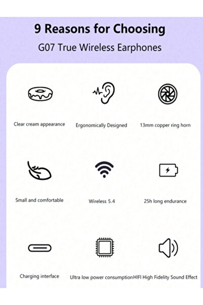 OEM TWS BT 5.4 wireless headphones, semi-in-ear, semi-transparent ABS, noise reduction, - Purple