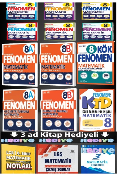 Fenomen Yayıncılık fenomen 8.Sınıf Matematik Full kitapları 12 kitap