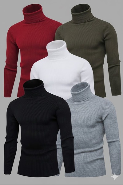 Nacar Unisex Balıkçı Yaka Kaşkorse Slimfit Boğazlı Kazak