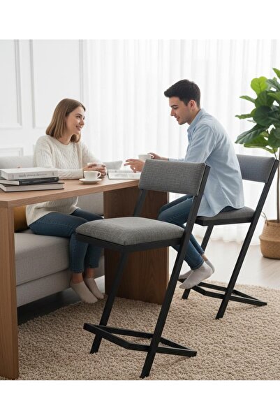 Kırlenta EMSA 65 CM 2 ADET DUMAN BAR SANDALYESİ MUTFAK SANDALYESİ BAR MASASI ...